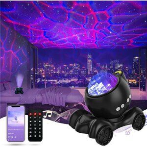 New Star Projector, Galaxy Projector Built-in Bluetooth Speaker and 8 White